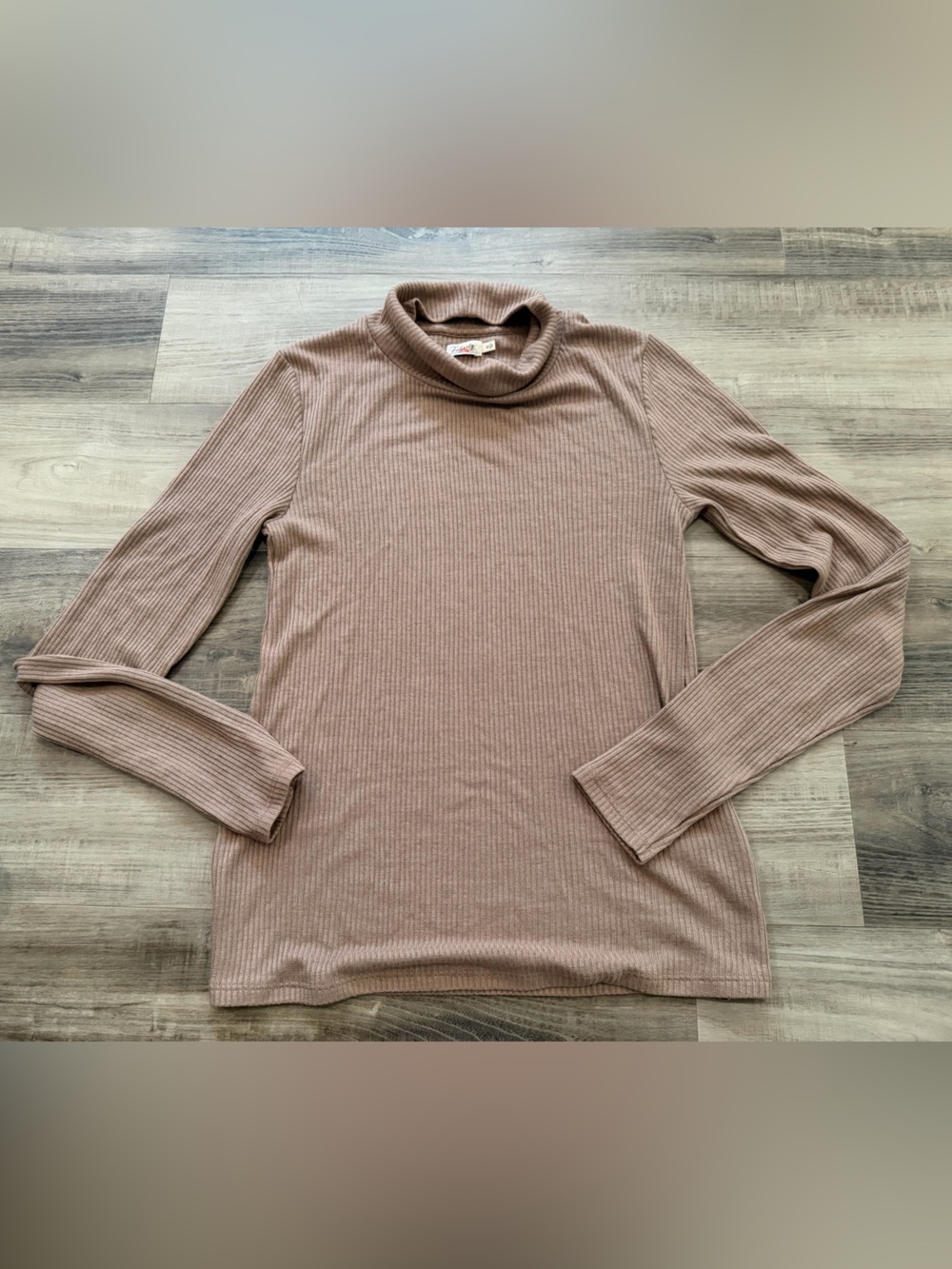 Faherty Ribbed Turtleneck Long Sleeve Top - Mauve Taupe